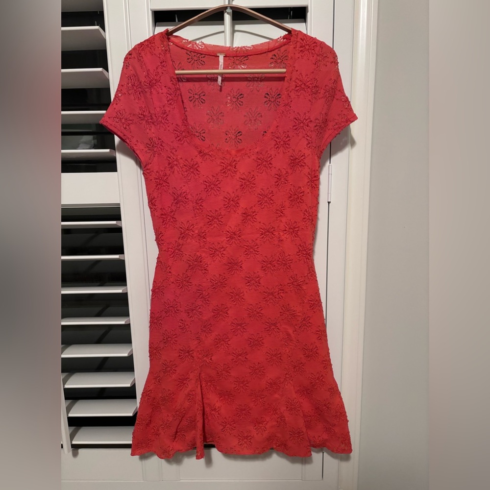 Free People- Dress, Size 6, Coral.